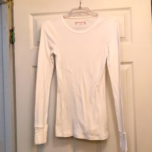 Red camel plain white long sleeve shirt